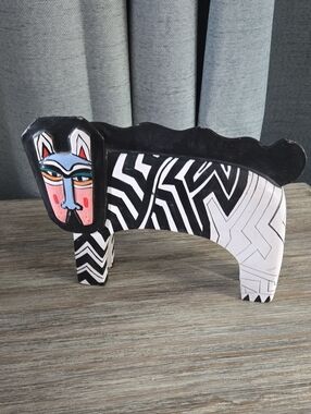 Zebra Cat, Whimsical Folk Art By Laurel Burch